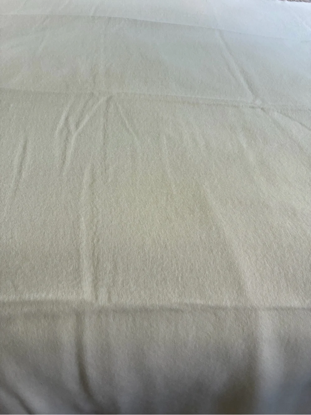 Ralph Lauren 100% Acrylic Blanket Cream Blanket Stitching 66”x90” Twin